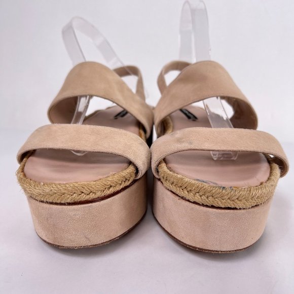 Alice and Olivia Anastasia Blush Pink Suede Platform Espadrille Sandals Size 40 - Picture 4 of 10